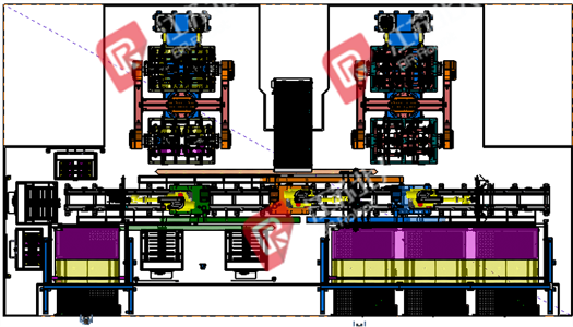 A group of bed frame automatic welding production line